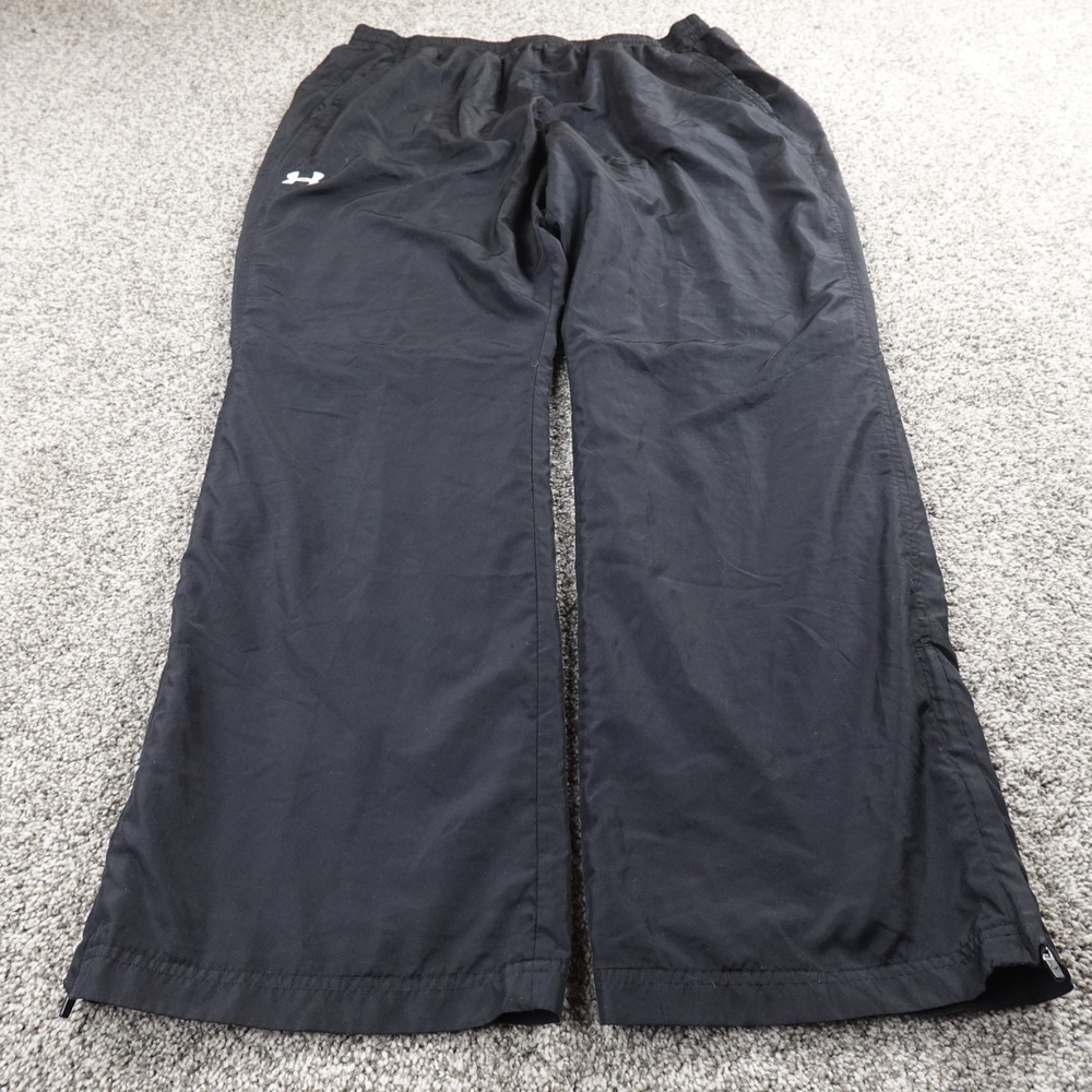 Under Armour Pants Mens 2XL Black Baggy Windbreaker Drawstring Jogger Sweatpants